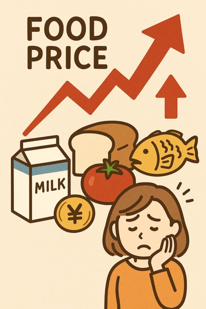 食べ物の価格上昇のイラスト